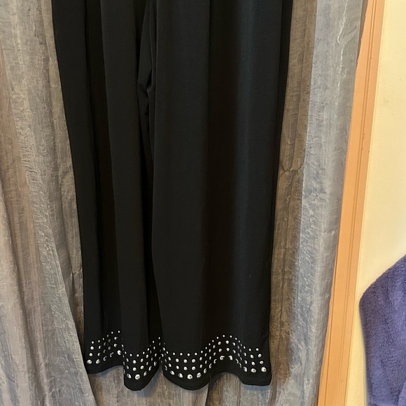 INC Womens Plus Studded Halter Jumpsuit - Deep Black - 2X - Picture 15 of 15